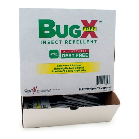 Coretex Products CoreTex Bug X FREE Insect Repellent, DEET Free, Towelette, Wallmount Box, 50 Packets 12844